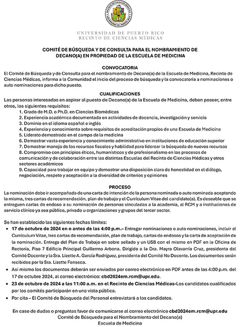 Convocatoria Medicina